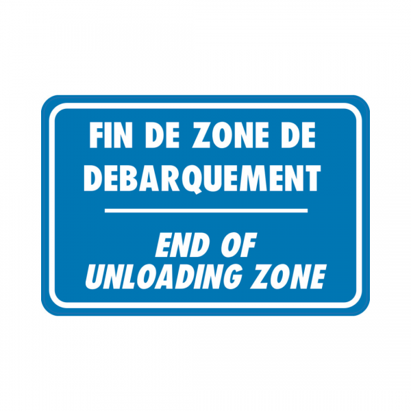 Panneau RM rectangle Sticker 40x60cm Fin de zone de débarquement REC-STI197